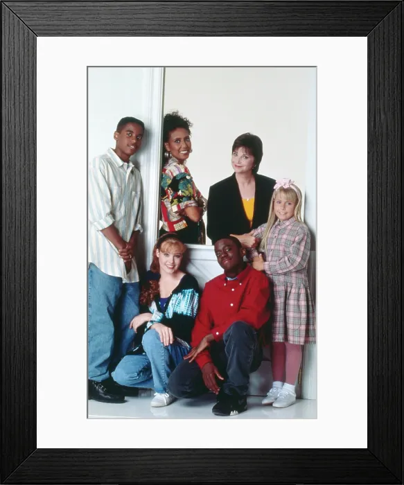 Framed Print : GETTING BY, cast photo, clockwise from left: Merlin Santana, Telma Hopkins, Cindy Williams, Ashleigh Sterling, Deon Richmond, Nicki Vannice, 1993-1994 Framed Print : GETTING BY, cast photo, clockwise from left: Merlin Santana, Telma Hopkins, Cindy Williams, Ashleigh Sterling, Deon Richmond, Nicki Vannice, 1993-1994