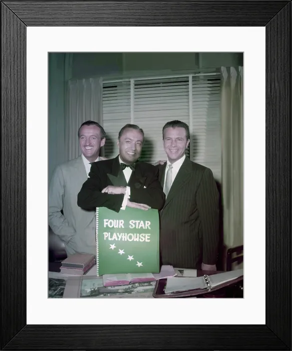 Framed Print : FOUR STAR PLAYHOUSE, from left: producers David Niven, Charles Boyer, Dick Powell, 1952-1956