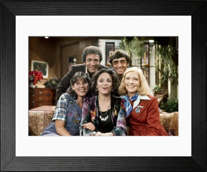 Framed Print : RHODA, clockwise from top left, David Groh, Ron Silver, Anne Meara, Valerie Harper, Julie Kavner, 1974-78 (1976 photo) Framed Print : RHODA, clockwise from top left, David Groh, Ron Silver, Anne Meara, Valerie Harper, Julie Kavner, 1974-78 (1976 photo)