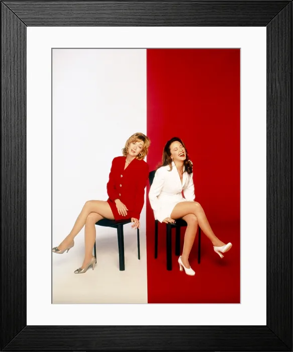 Framed Print : FIRED UP, from left, Sharon Lawrence, Leah Remini, 1997-98