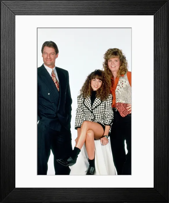 Framed Print : ALMOST HOME, from left, Perry King, Olivia Burnette, Connie Ray, 1993
