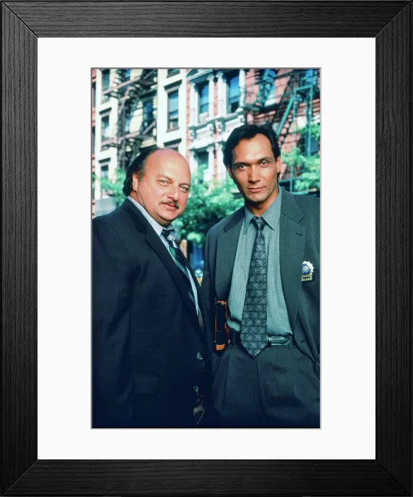 Framed Print : NYPD BLUE, from left, Dennis Franz, Jimmy Smits, 1993-2005 (1994 photo) Framed Print : NYPD BLUE, from left, Dennis Franz, Jimmy Smits, 1993-2005 (1994 photo)