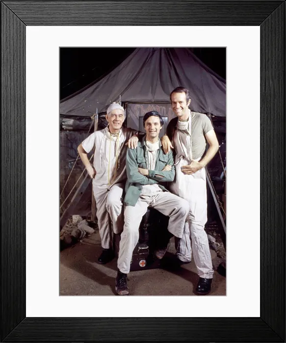 Framed Print : MASH, (aka M*A*S*H*), from left, Harry Morgan, Alan Alda, Mike Farrell, (1975), 1972-1983