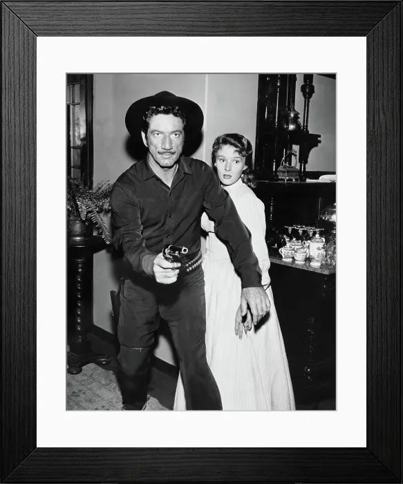 Framed Print : HAVE GUN-WILL TRAVEL, from left: Richard Boone, Norma Moore, The Reasonable Man, (Season 1, episode 118, aired January 11, 1958), 1957-1963 Framed Print : HAVE GUN-WILL TRAVEL, from left: Richard Boone, Norma Moore, The Reasonable Man, (Season 1, episode 118, aired January 11, 1958), 1957-1963