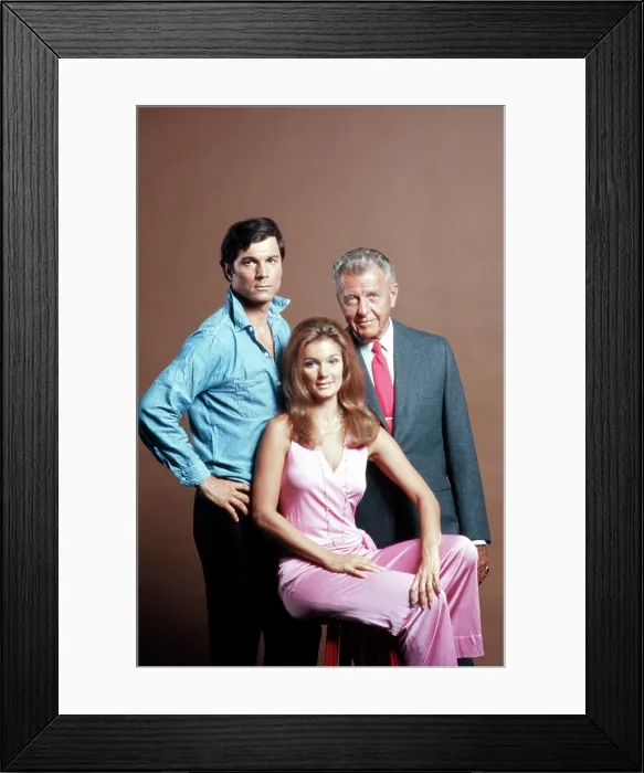 Framed Print : THE MOST DEADLY GAME, from left: George Maharis, Yvette Mimieux, Ralph Bellamy, 1970-1971