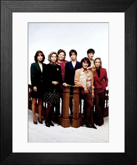 Framed Print : L.A. LAW, from left, Jill Eikenberry, Susan Dey, Conchata Ferrell, Sheila Kelley, Susan Ruttan, Amanda Donohoe, Alexandra Powers, 1986-94 Framed Print : L.A. LAW, from left, Jill Eikenberry, Susan Dey, Conchata Ferrell, Sheila Kelley, Susan Ruttan, Amanda Donohoe, Alexandra Powers, 1986-94