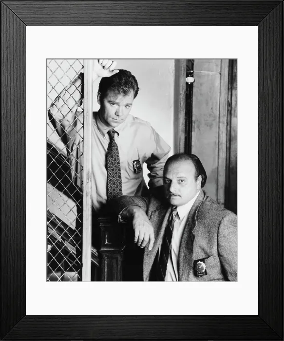 Framed Print : NYPD BLUE, from left, David Caruso, Dennis Franz, 1993-2005 (1993 photo) Framed Print : NYPD BLUE, from left, David Caruso, Dennis Franz, 1993-2005 (1993 photo)