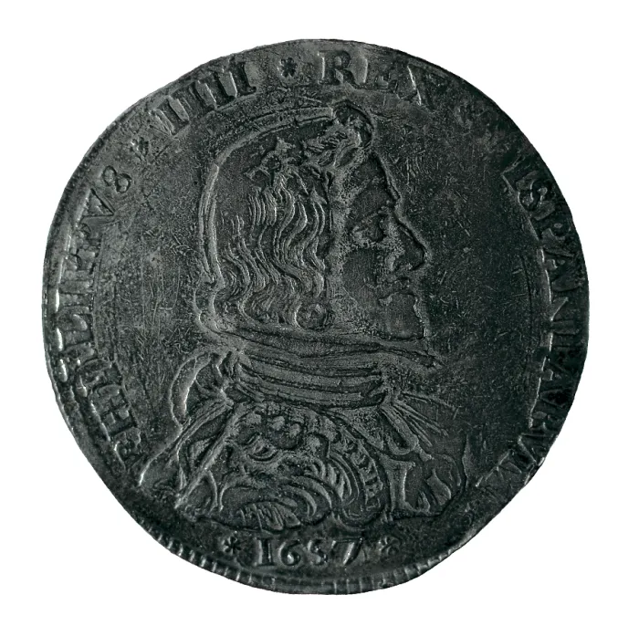 Framed Print : 100 soldi scudo with portrait of Philip IV of Spain (Milan, 1657). Coin. SPAIN. Barcelona. Numismatic Cabinet of Catalonia. AISA / Everett Collection**US SALES ONLY** Framed Print : 100 soldi scudo with portrait of Philip IV of Spain (Milan, 1657). Coin. SPAIN. Barcelona. Numismatic Cabinet of Catalonia. AISA / Everett Collection**US SALES ONLY**
