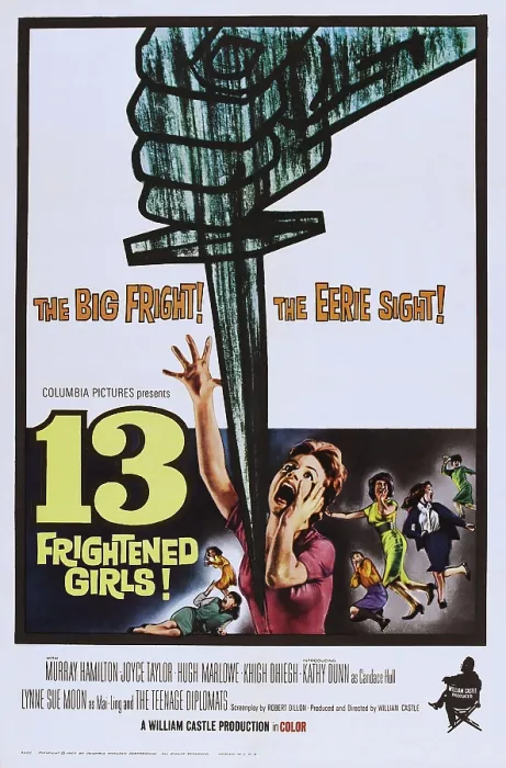 Framed Print : 13 FRIGHTENED GIRLS!, (aka THIRTEEN FRIGHTENED GIRLS), poster art, 1963