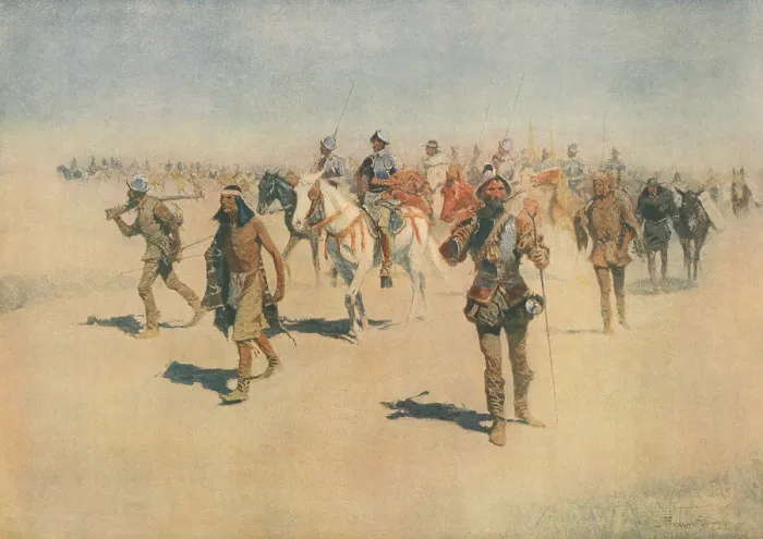 Framed Print : In 1540 Francisco de Coronado marched north from Mexico City with 300 Spanish soldiers, 800 Mexican Indians