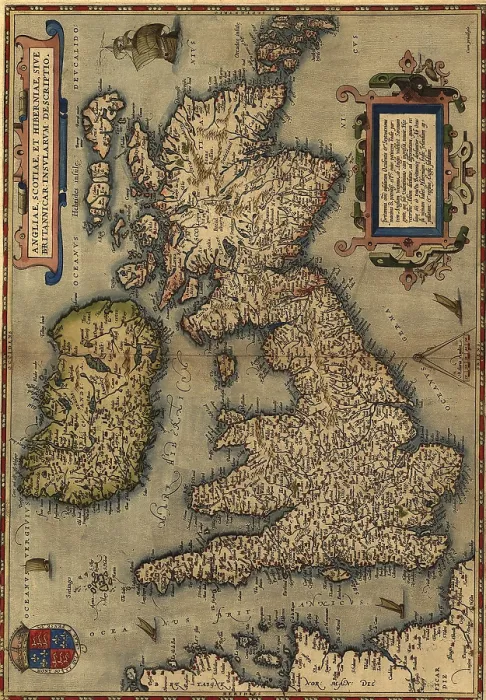 Framed Print : 1570 map of the British Isles. From Abraham Ortelius, Theatrvm orbis terrarvm