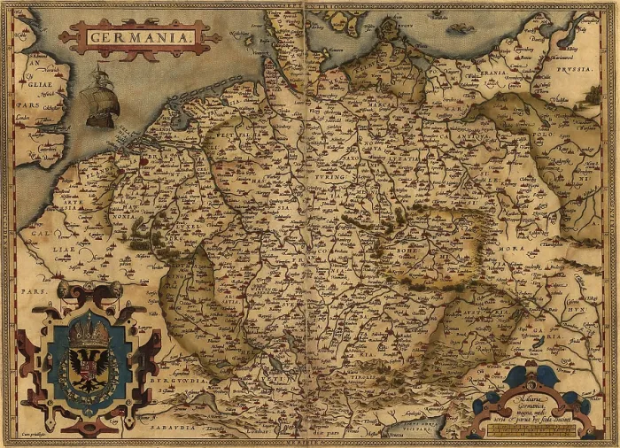 Framed Print : 1570 map of German States. From Abraham Ortelius, Theatrvm orbis terrarvm Framed Print : 1570 map of German States. From Abraham Ortelius, Theatrvm orbis terrarvm