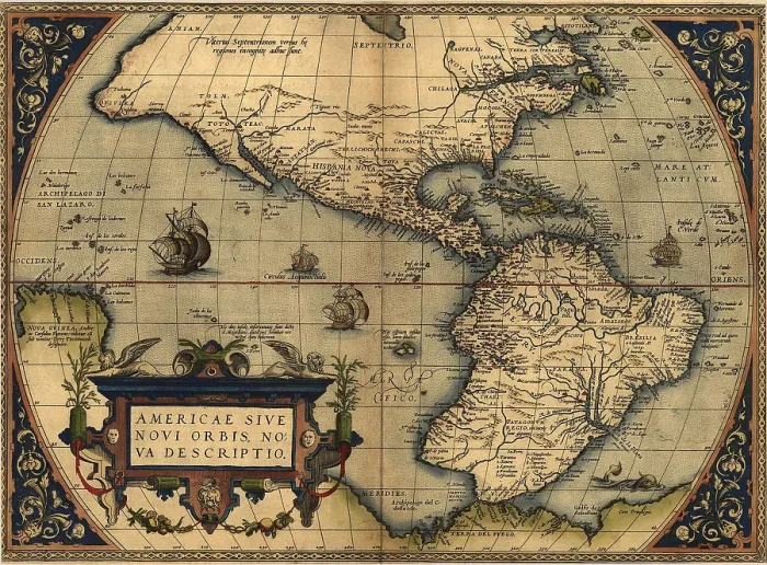 Framed Print : 1570 map of the Western Hemisphere. From Abraham Ortelius, Theatrvm orbis terrarvm Framed Print : 1570 map of the Western Hemisphere. From Abraham Ortelius, Theatrvm orbis terrarvm