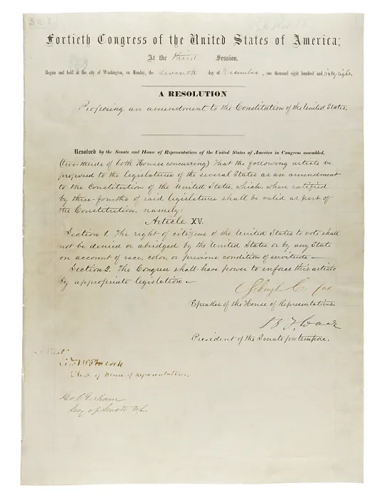 Framed Print : 15th Amendment to the U.S