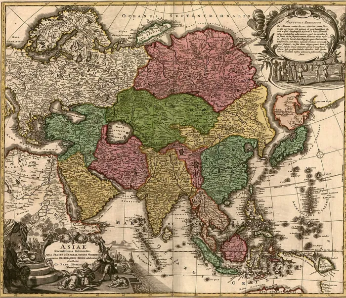 Framed Print : 1724 map of Asia and islands of the East Indies. Central and Western Asia are occupied by Tatars Framed Print : 1724 map of Asia and islands of the East Indies. Central and Western Asia are occupied by Tatars