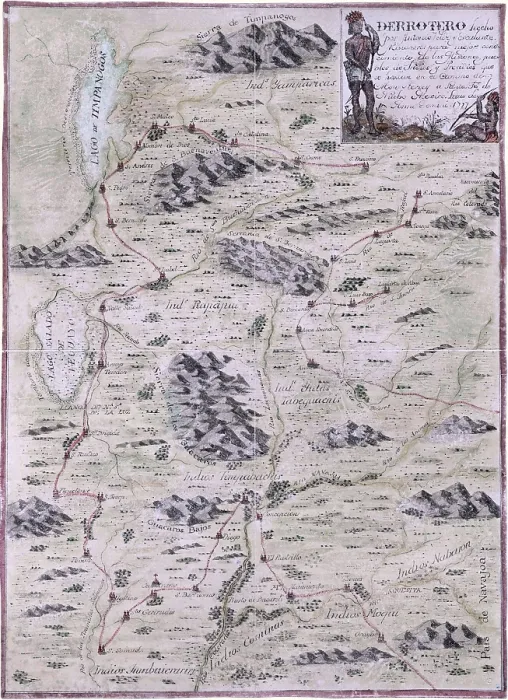 Framed Print : 1777 map that covers sections of Colorado, Utah, Arizona and New Mexico, showing Spanish missions, Indian Pueblos, rivers and routes of land transportation