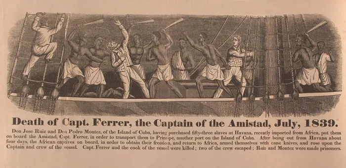 Framed Print : In 1839 fifty-four African captives successfully revolt against their illegal captors on the slave ship Amistad and attempted to return to the ship to African Framed Print : In 1839 fifty-four African captives successfully revolt against their illegal captors on the slave ship Amistad and attempted to return to the ship to African