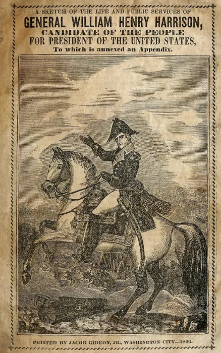 Framed Print : 1840 Campaign brochure of William Henry Harrison