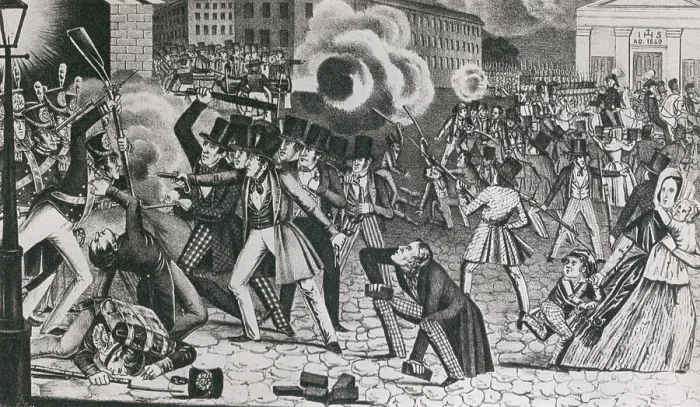 Framed Print : 1844 riots in greater Philadelphia provoked by the anti-Catholic political party, Native Americans, occurring on May 6 and 8 and July 6 and 7, 1844 Framed Print : 1844 riots in greater Philadelphia provoked by the anti-Catholic political party, Native Americans, occurring on May 6 and 8 and July 6 and 7, 1844