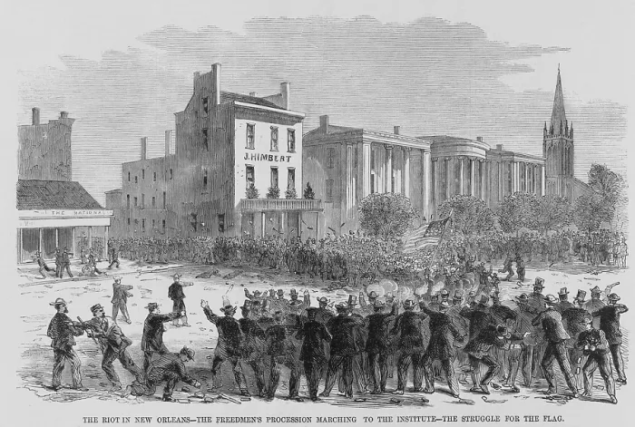 Framed Print : 1866 Race Riot in New Orleans was one of the first large scale riots against Freedman in the Reconstruction Era (1866-1876)