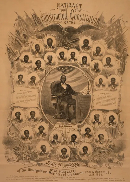 Framed Print : 1868 commemorative photo collage of politically active African Americans in Louisiana during Reconstruction. Lieut. Governor, Oscar J