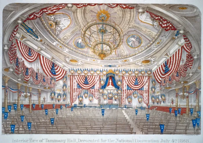 Framed Print : 1868 Democratic National Convention was held in New York City's Tammany Hall