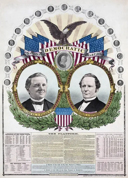 Framed Print : 1876 Democratic presidential candidate Samuel J. Tilden and running mate Thomas A. Hendricks. Portraits of U.S. Presidents from George Washington to Ulysses S Framed Print : 1876 Democratic presidential candidate Samuel J. Tilden and running mate Thomas A. Hendricks. Portraits of U.S. Presidents from George Washington to Ulysses S