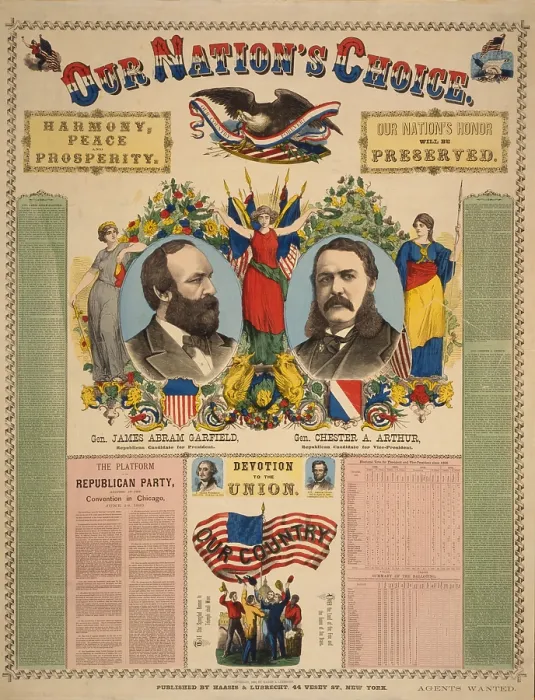 Framed Print : 1880 Republican campaign portraits of Presidential candidate James Garfield and his running mate, Chester A. Arthur