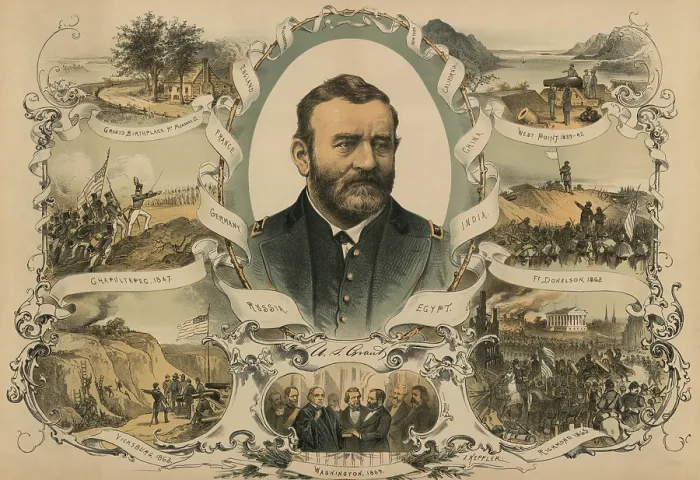 Framed Print : An 1885 memorial portrait celebrates Ulysses Grant
