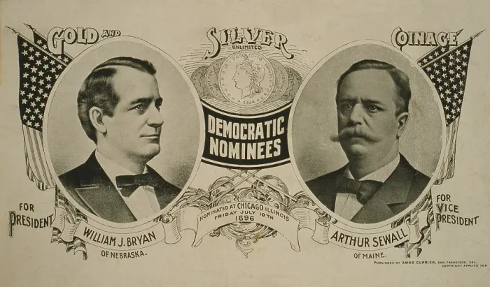 Framed Print : 1896 Democratic nominee for president, William J. Bryan and his running mate, Arthur Sewall