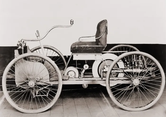 Framed Print : An 1896 Ford, a gasoline-powered motor car, which its maker, Henry Ford, called Quadricycle Framed Print : An 1896 Ford, a gasoline-powered motor car, which its maker, Henry Ford, called Quadricycle
