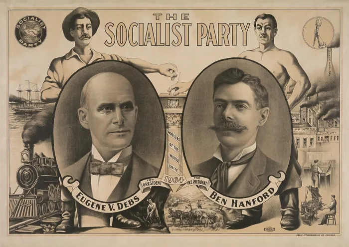 Framed Print : The 1904 Socialist Candidates for US Presidency. Eugene Debs ran from President and Ben Hanford ran for Vice President