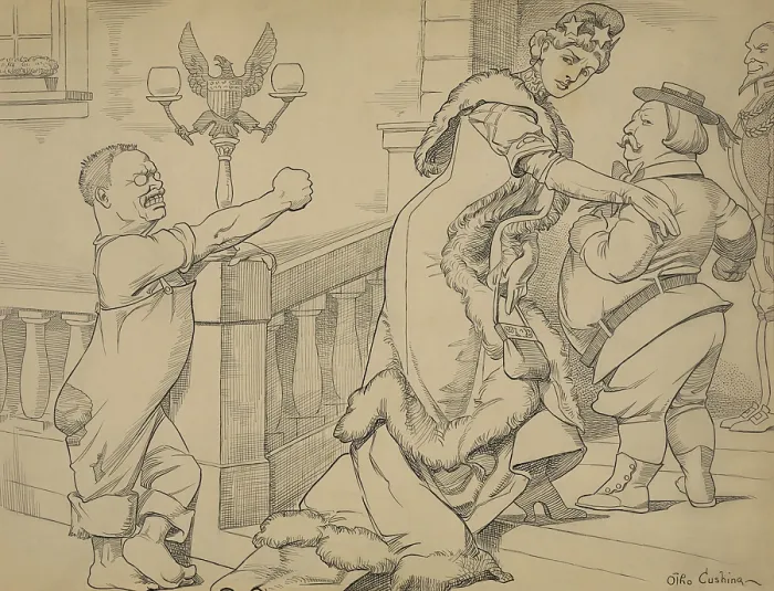 Framed Print : 1912 Presidential election cartoon by Otto Cushing, Oct. 8, 1912