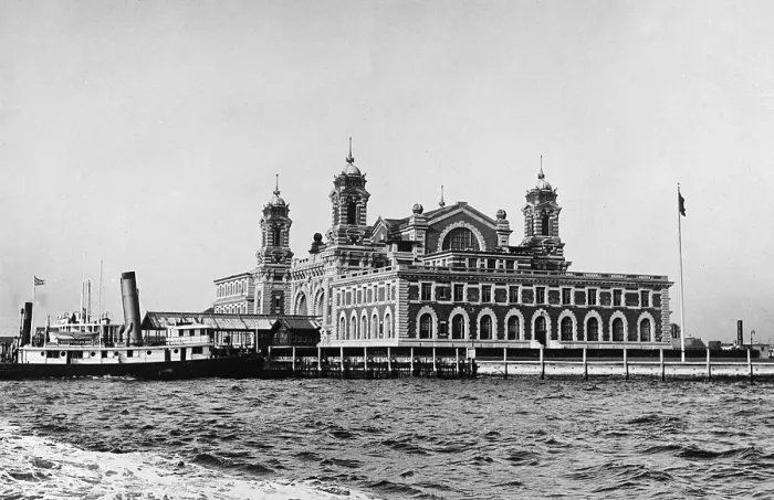 Framed Print : 1919 photo of main building of Ellis Island immigration reception station in New York Harbor Framed Print : 1919 photo of main building of Ellis Island immigration reception station in New York Harbor