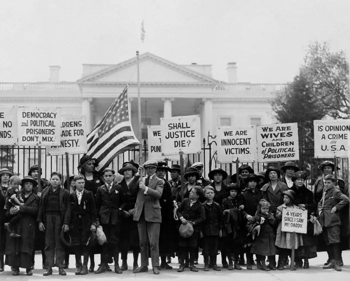Framed Print : 1922 protest in front of the White House by children of American political prisoners