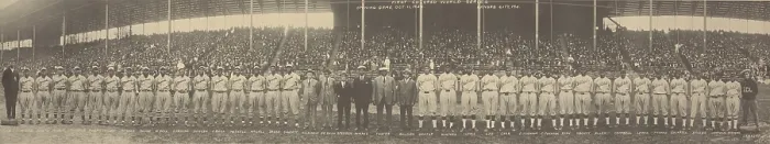 Framed Print : 1924 Negro League World Series. Players from the Kansas City Monarchs and the Hilldale Athletic Club of Darby, Pennsylvania