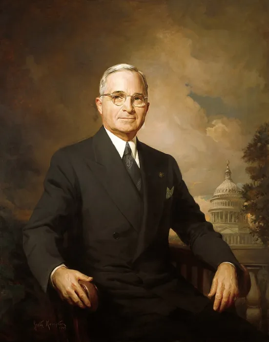 Framed Print : 1948 portrait of Harry Truman painted by Greta Kempton. The portrait was used in 1948 on the official re-election campaign poster. - (BSLOC_2014_15_14)