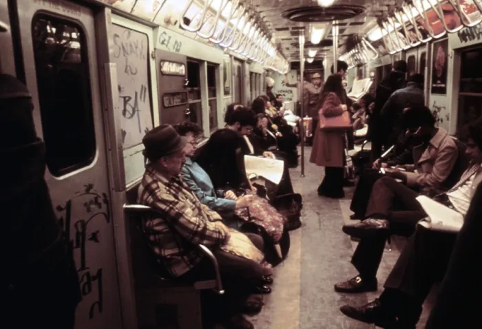 Framed Print : 1970s America. Graffiti on a subway car, New York City, New York ca. 1972
