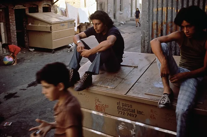 Framed Print : 1970s America. Three young chicano men in the barrio area of El Paso, Texas ca. 1973