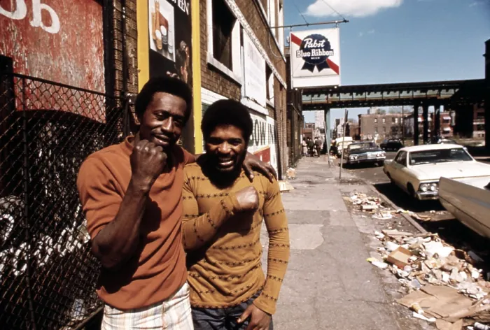 Framed Print : 1970s America. Two young men on the South Side of Chicago, ca. 1973 Framed Print : 1970s America. Two young men on the South Side of Chicago, ca. 1973