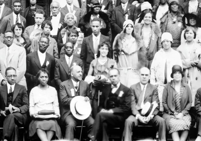 Framed Print : 20th Annual session of the N.A.A.C.P. W.E.B. DuBois (bottom, 3rd from left), James Weldon Johnson (bottom, 4th from left). Cleveland, Ohio June 26, 1929