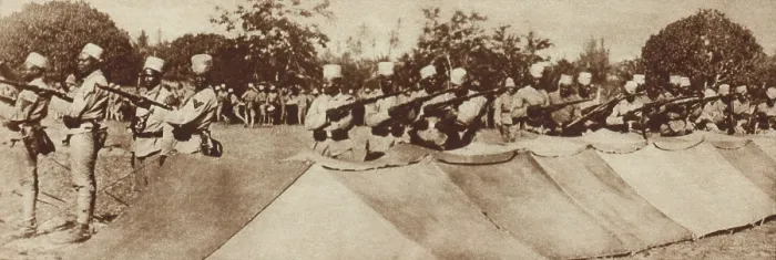 Framed Print : Some of 3, 000 African soldiers in German Cameroon in WW1. 1914-15