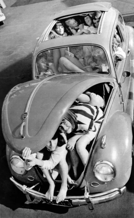 Framed Print : 31 teenagers stuffed into a Volkswagen Beetle. Ladera Vista Junior High School students succeeded in setting a new record. Buena Park, California. Dec. 5, 1964 Framed Print : 31 teenagers stuffed into a Volkswagen Beetle. Ladera Vista Junior High School students succeeded in setting a new record. Buena Park, California. Dec. 5, 1964