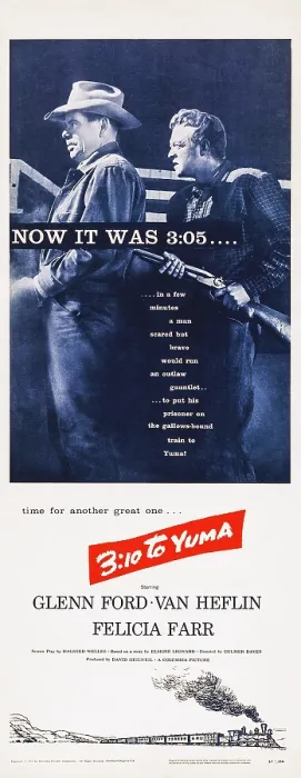 Framed Print : 3:10 TO YUMA, l-r: Glenn Ford, Van Heflin on insert poster art, 1957