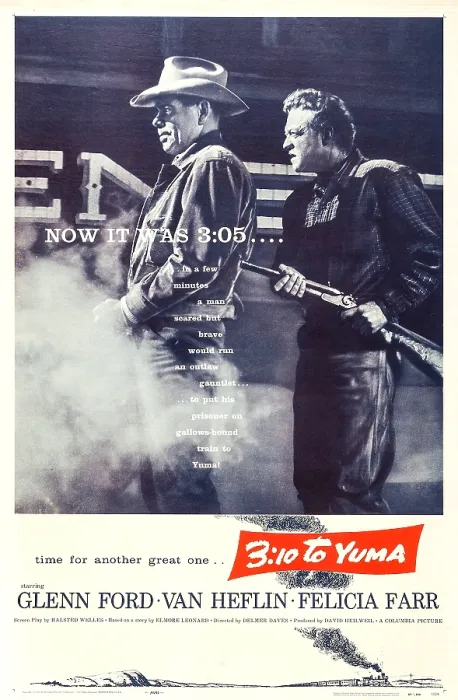 Framed Print : 3:10 TO YUMA, US poster, from left: Glenn Ford, Van Heflin on poster art, 1957