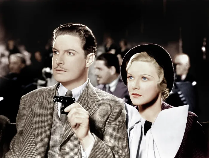 Framed Print : THE 39 STEPS, from left: Robert Donat, Madeleine Carroll, 1935 Framed Print : THE 39 STEPS, from left: Robert Donat, Madeleine Carroll, 1935