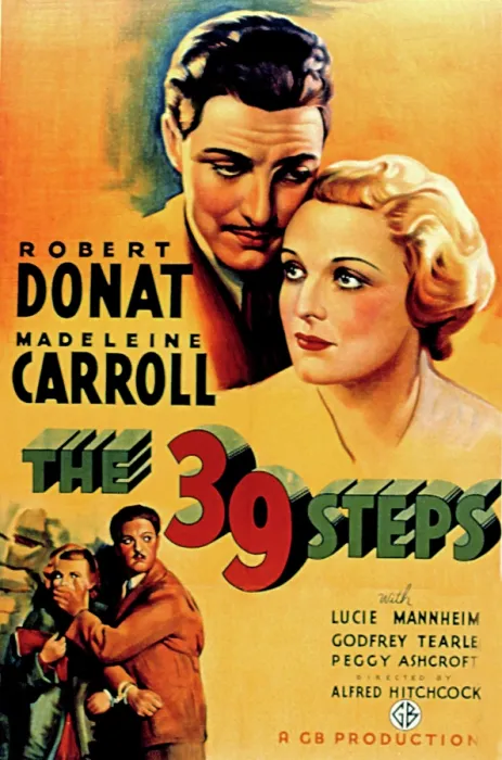 Framed Print : THE 39 STEPS, Robert Donat, Madeleine Carroll, 1935 Framed Print : THE 39 STEPS, Robert Donat, Madeleine Carroll, 1935