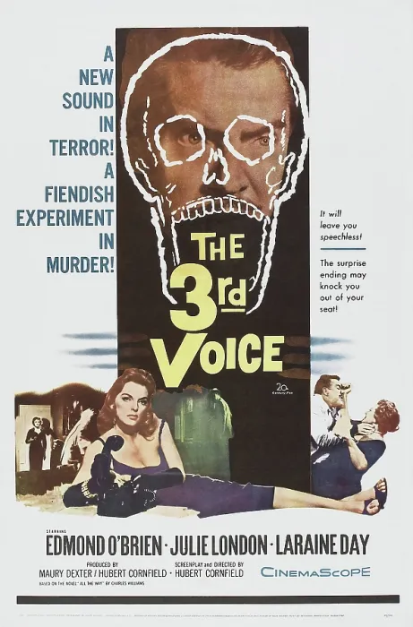 Framed Print : THE 3RD VOICE, top: Edmond O'Brien, bottom: Julie London, Edmond O'Brien, Laraine Day on poster art, 1960, TM and Copyright 20th Century Fox Film Corp