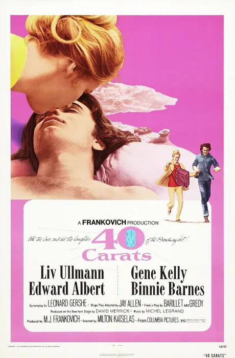 Framed Print : 40 CARATS, poster art, l-r: Liv Ullmann, Edward Albert, 1973