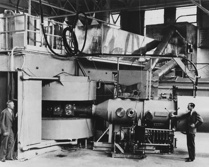 Framed Print : 60-inch cyclotron at the University of California, Berkeley. June 8, 1940. The atom-smasher was the most powerful in the world in August 1939. At far left is Dr